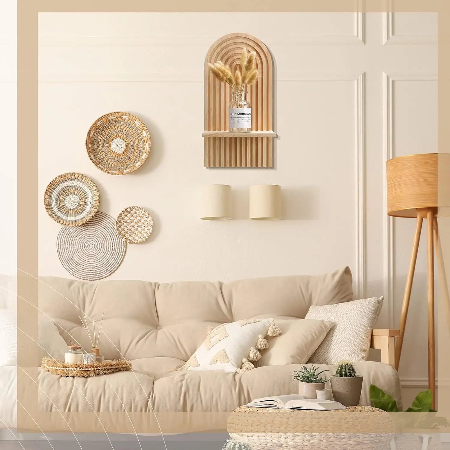 Wall-Mounted Wooden Shelf