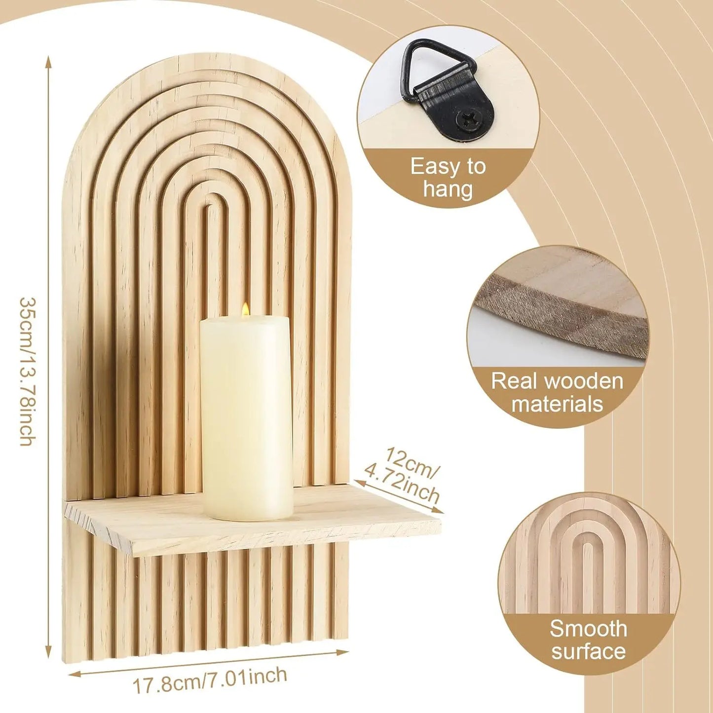 Wall-Mounted Wooden Shelf