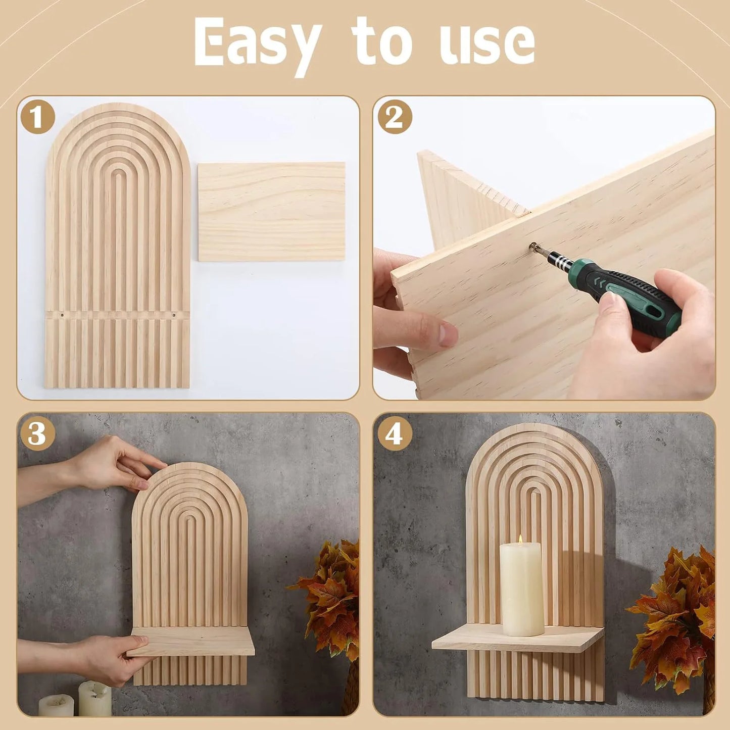 Wall-Mounted Wooden Shelf