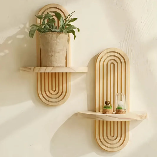 Wall-Mounted Wooden Shelf