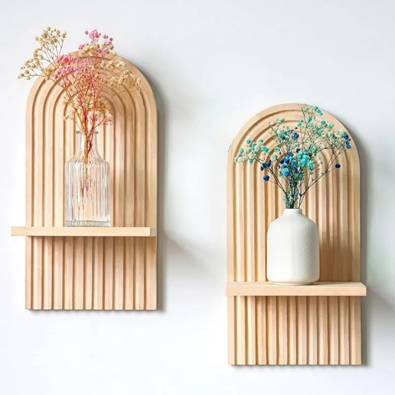 Wall-Mounted Wooden Shelf