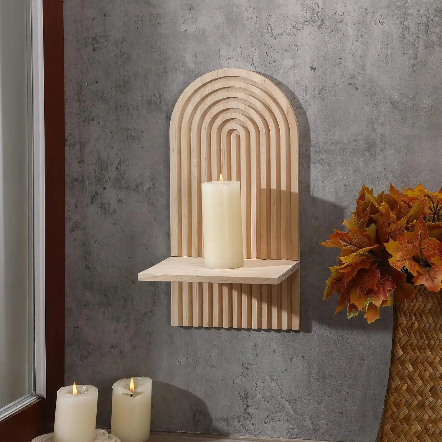 Wall-Mounted Wooden Shelf