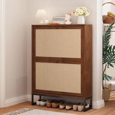 2 Tier Flip Shoe Cabinet