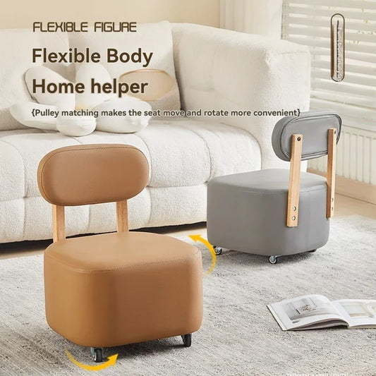 Square Low Chair with Wheels